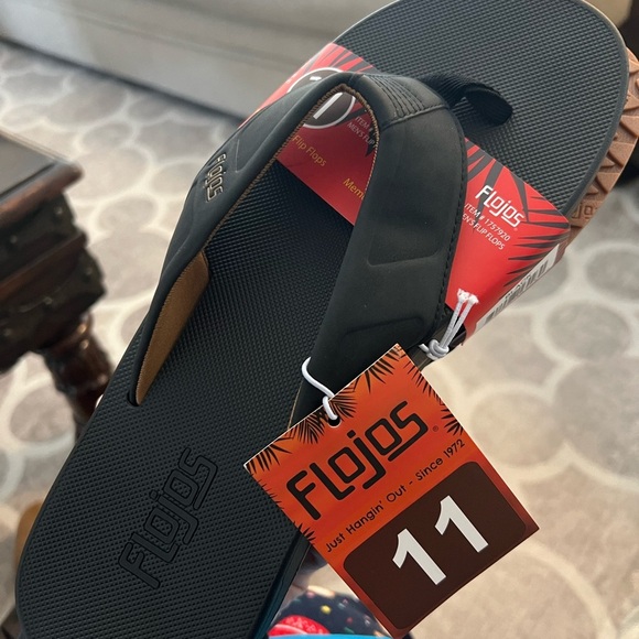 Flojos Black and Brown Memory Foam Sandals - Picture 2 of 2